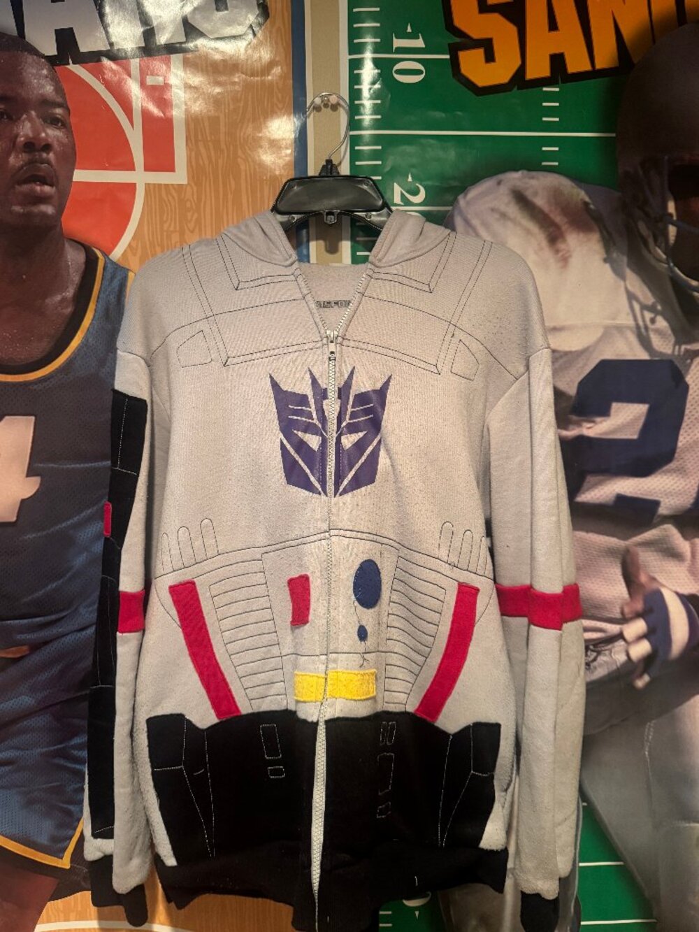 80stees.com Transformers Megatron Decepticon Full Zip Hoodie Mask Hood Hasbro L